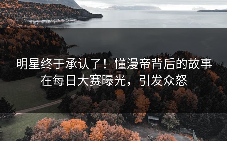 明星终于承认了！懂漫帝背后的故事在每日大赛曝光，引发众怒